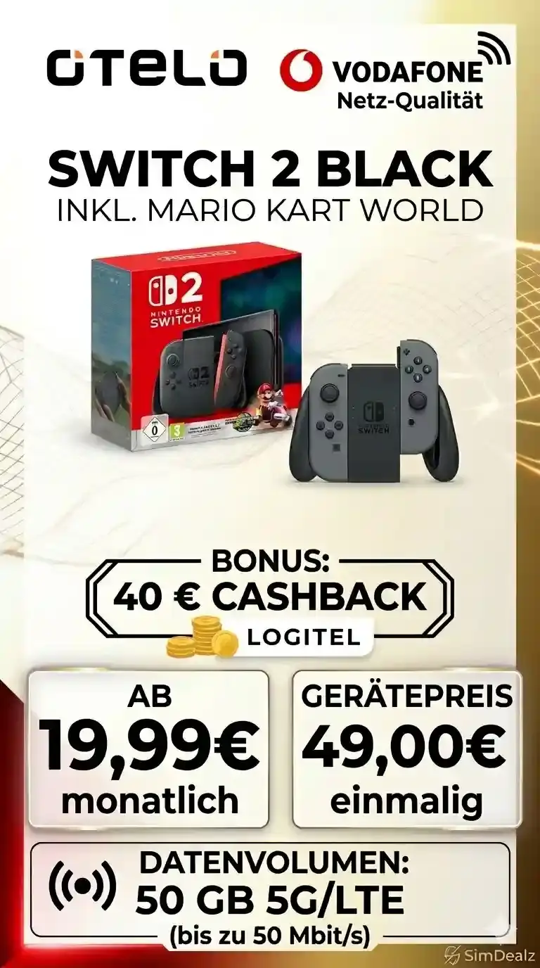 🎮 Switch 2 + Mario Kart World ab 0,61 €/Mo effektiv