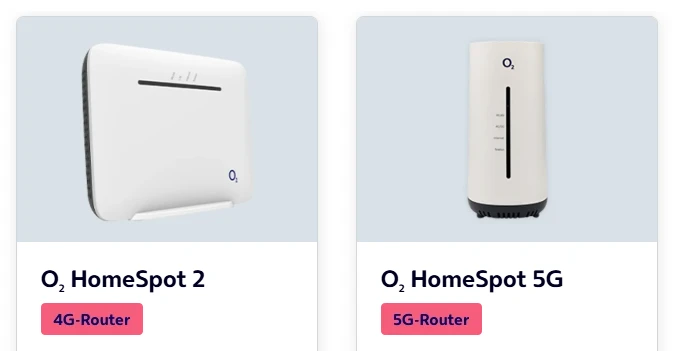 o2 HomeSpot Router Auswahl – 4G und 5G Router zum Mieten