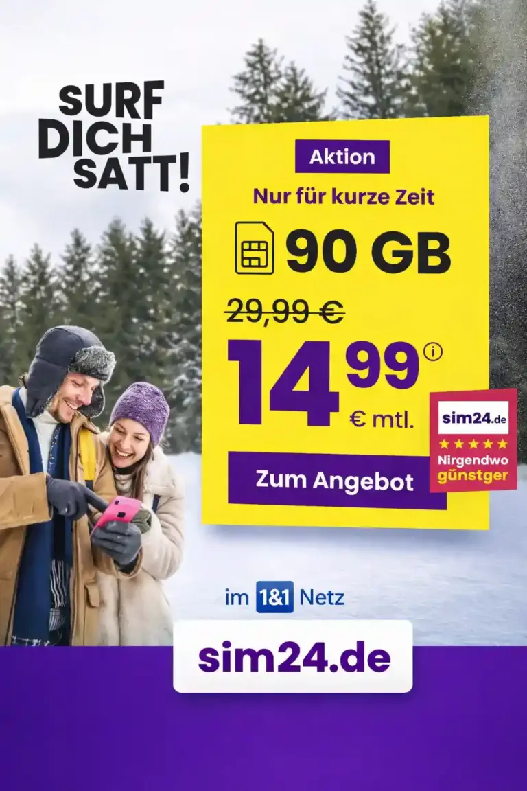 sim24 Tarife: 10 GB für 3,99€ | 60 GB nur 9,99€ im 5G