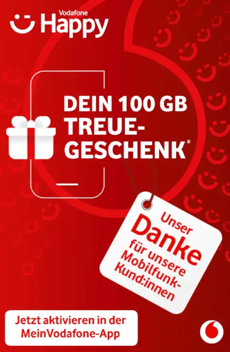 Vodafone 100 GB gratis: So sicherst du dir den Daten-Bonus