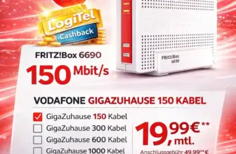 Vodafone Kabel + FRITZ!Box 6690 für 1€ ab 18,61€ eff. | Deal