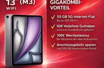 iPad Air 13" M3 mit 65GB 5G Vodafone ab −1,05€ eff. | Deal