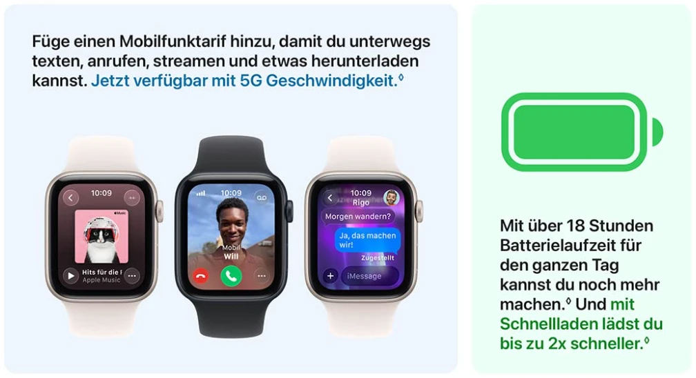 Apple Watch SE 3 mit 5G-Konnektivität und langer Akkulaufzeit
