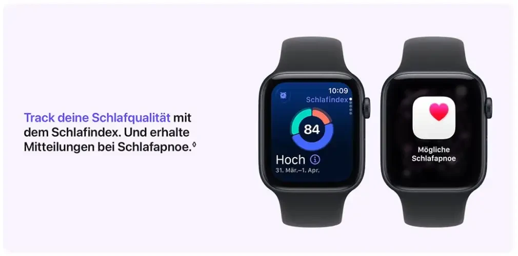 Apple Watch SE 3 zeigt Schlafqualität und Schlaf-Score auf dem Display