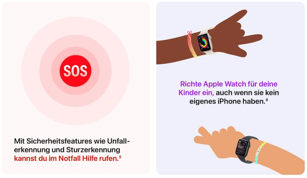 Apple Watch SE 3 SOS-Notruffunktion und Nutzung als Kinder-Smartwatch