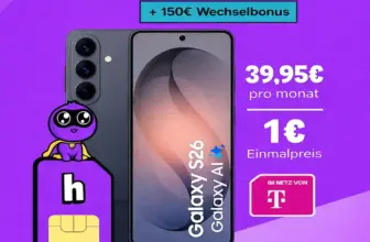 📱 Galaxy S26 512 GB + Magenta Mobil M 50 GB ab 39,95€
