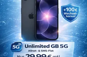 iPhone 17e + o2 Unlimited ab eff. 6,45 €/Mo + 100€ Bonus