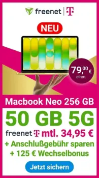📱 MacBook Neo mit Vertrag ab 79 € | 50 GB Telekom 5G