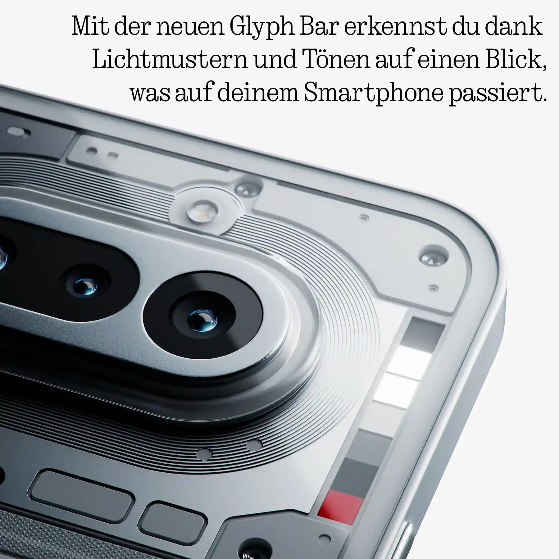 Nothing Phone 4a Glyph Bar mit programmierbaren Mini-LEDs
