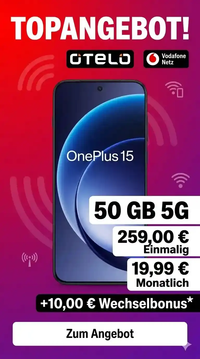 🔥 OnePlus 15 mit Vertrag | 50 GB otelo effektiv 0,28 €