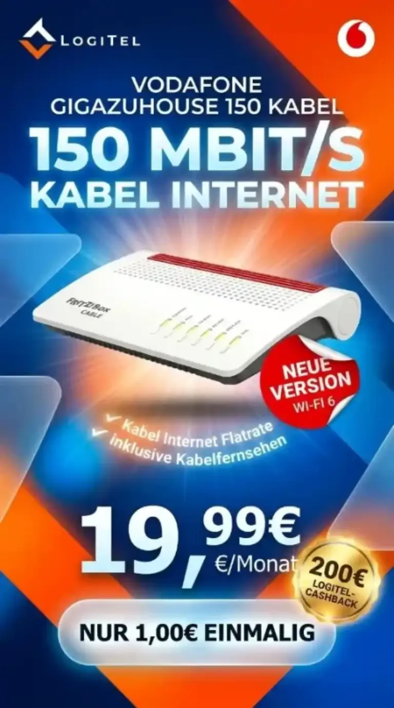 Vodafone Kabel ab 18,61 Euro eff. | FRITZ!Box fuer 1 Euro