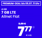 7 GB Flat für 7,77€ | monatlich kündbar