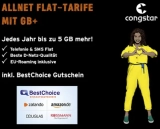 20 GB congstar Allnet Flat L mit 50€ BestChoice Gutschein | 25€ / Monat im Telekom LTE Netz