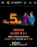 Congstar Prepaid LTE Allnet Flat Tarife ab 11€ pro Monat | Telekom LTE Tarif ohne Laufzeit