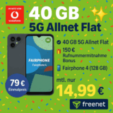 🔥 Fairphone 4 + 40GB Vodafone nur -4,59€/mtl eff! 📱