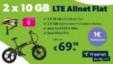 Jeep E-Bike 1€ + 2x 10 GB Tarife für eff. 6,93€ mtl. bei Freenet