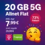 📶 Telekom 20GB 5G Flat nur 7,99€ + 50 GB Depot inkl.