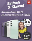 20 GB Vodafone Smart Entry ab 24,99€: 5G Tarif mit Galaxy S23 FE für 4,99 €, Pixel 8 für 29 €, iPhone 12 Refurb für 4,95 € uvm.