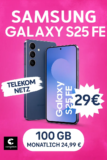 Samsung Galaxy S25 FE + 100GB Telekom nur 2,42€ eff. mtl.
