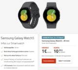 Galaxy Watch5 LTE für 1€ mit Vodafone OneNumber eff. 1,41€!