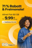 Happy SIM Tarife 2026 ✓ 60 GB ab 9,99€ – 2 Freimonate!
