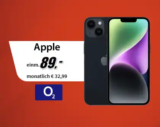 iPhone 14 für 89 € mit 25 GB o2 5G Vertrag eff. 7,16 €