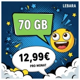 📱 LEBARA 70 GB nur 12,99€ | o2-Netz | Eff. 13,20€