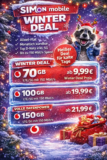 SIMon mobile Winter Deal 2025 ► 70 GB ab 9,99 €