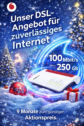 Vodafone DSL-Deals: Bis 250 MBit/s ab eff. 24,03€/Monat